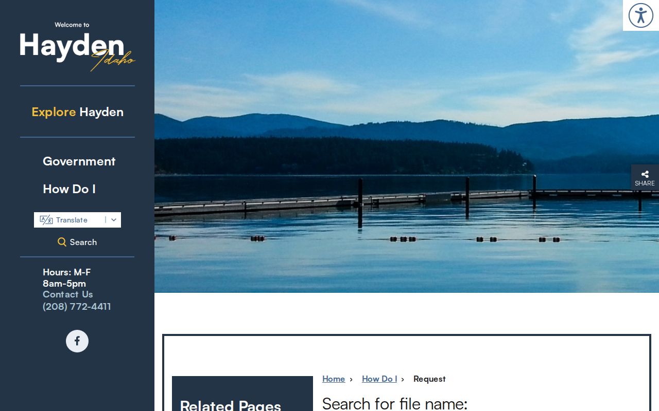 Hayden city public records request source page